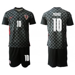 Camisola Croácia Luka Modrić 10 Criança Equipamento Segundo Euro 2020 Manga Curta